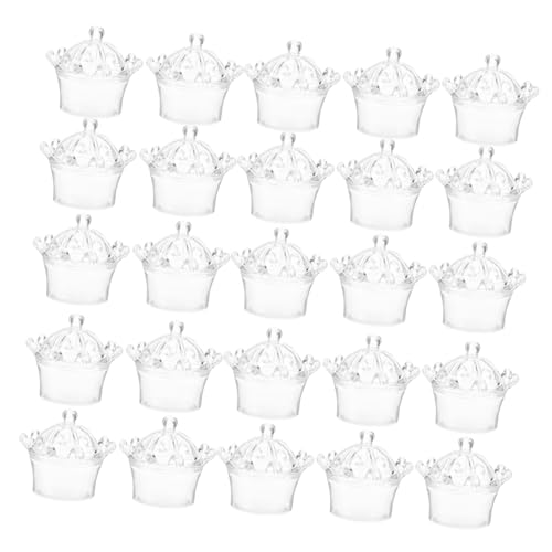 Boîtes à dragées couronne transparentes pour mariages et baptêmes chics