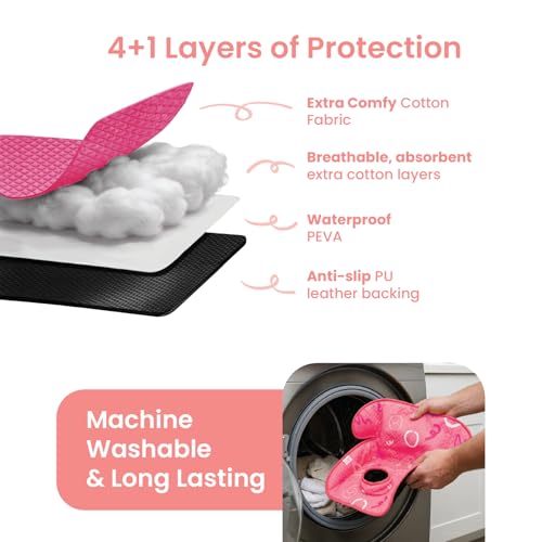 Image of Piddle Pad 2-Pack, Potty Training Car Seat Protector, Toddler Car Seat Cover & Stroller Protector, Machine Washable Waterproof Car Seat, Anti-Slip, Universal Fit (Pink)