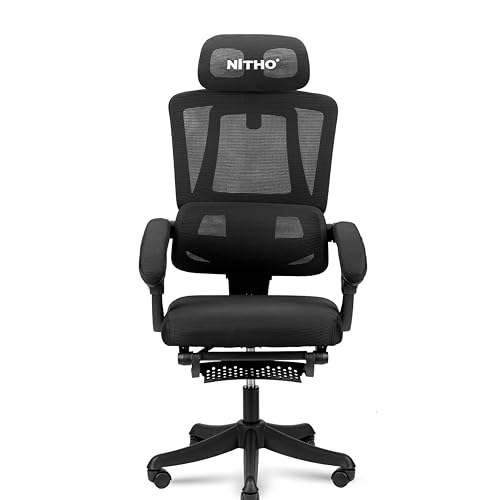 Image of NiTHO MC.II Series Ergonomic Mesh Gaming Office Chair | Lumbar Back Support Computer Chair, Class 3 Gas Lift, Rocking & Height Adjustable Swivel Office Chair for Home Office, Study or Gaming, Black