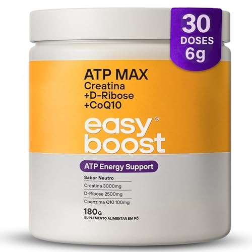 Creatina Monohidratada com Coenzima Q10 e D-Ribose ATP MAX Easy Boost 180g com Laudo