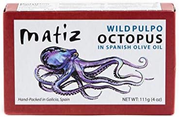 Matiz Pulpo Wild-Caught Pulpo Spanish Octopus in Olive Oil 4.0 Oz, (5 Pack)