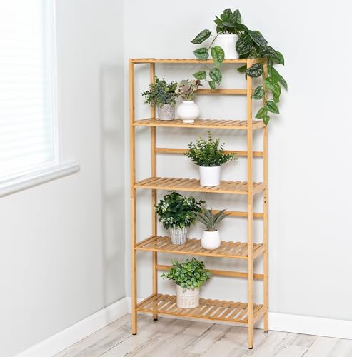 Adjustable 5-Tier Bamboo Shelf by Honey-Can-Do