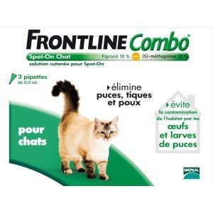 Combo spot chat boite 3 pipettes pour soulager les demangeaisons dues aux puces