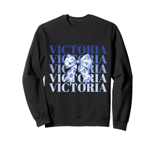 Coquette Custom VICTORIA Blue French Bow Sweatshirt