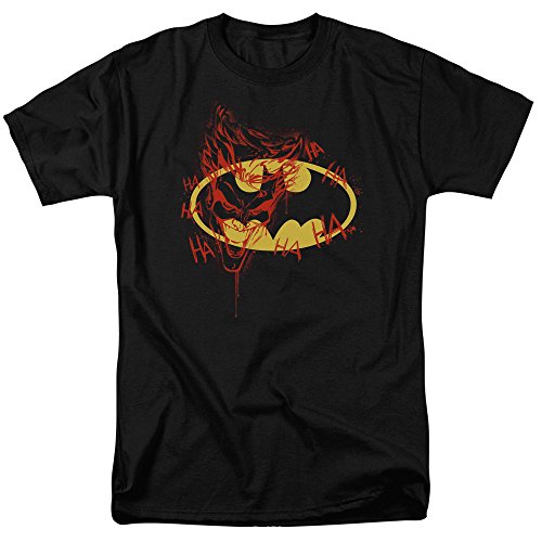 Popfunk Batman Logo Joker Graffiti T-Shirt & Stickers, Black (X-Large)