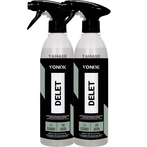 2 Delet Vonixx Limpador de Pneus Borrachas Plasticos Limpeza Automotiva 500ml Vonixx