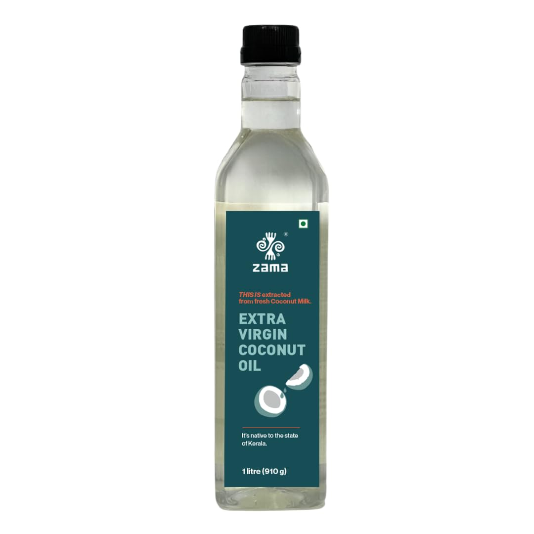 Zama Organic Extra Virgin Coconut Oil 1L | 100% Pure Edible Oil | Cold Pressed from Coconut Milk | Daily Cooking Oil | Naturally Cholestrol free| Chemical Free Oil (B0D14T64PV) Amazon Price History, Amazon Price Tracker