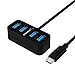 Price comparison product image Sabrent 4-Port USB-C to USB 3.0 Mini Portable Hub, [1-Foot Cable] the World's Smallest USB 3.0 Hub (HB-MNCB)