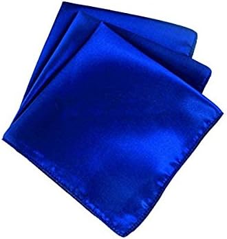 SARVAM FASHIONSARVAM FASHION New Wedding Satin 12"X 12" Square Dinner Napkin or Handkerchief for Wedding Banquet Party Reception Events Decoration - (10, Royal Blue)
