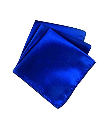 SARVAM FASHIONSARVAM FASHION New Wedding Satin 12"X 12" Square Dinner Napkin or Handkerchief for Wedding Banquet Party Reception Events Decoration - (10, Royal Blue)