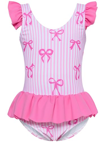 Image of Vieille Toddler Little Girls One Piece Swimsuits Ruffles Bathing Suits Mermaid Dinosaur Swimwear 2-7T