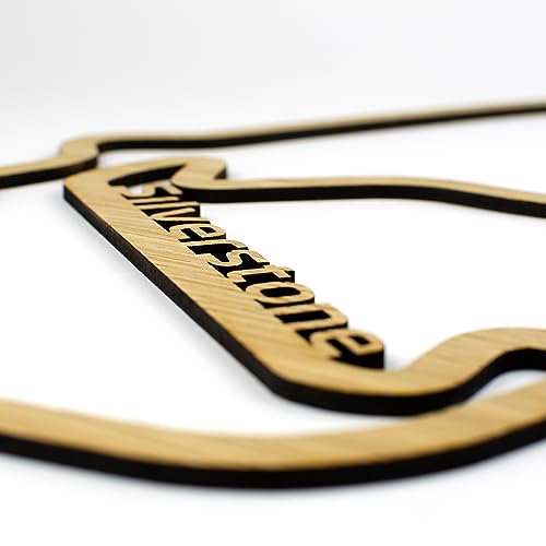 Rustic Charm Formula 1 Circuit Wall Art - Grand Prix Race Track Sculpture - Motorsport Gift - Monaco - Spa - Monza - Any Track. (Silverstone, Small (215mm))