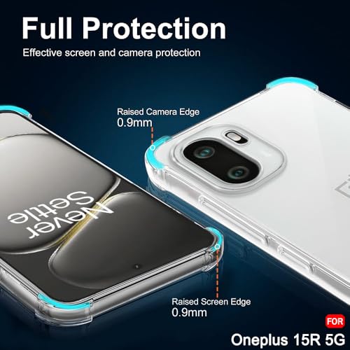 Image of TheGiftKart Shockproof Back Cover Case for OnePlus 15R 5G | Raised Bumps for Camera & Screen Protection | Ultra Clear Soft Silicone Back Cover Case for OnePlus 15R 5G (TPU, Transparent)