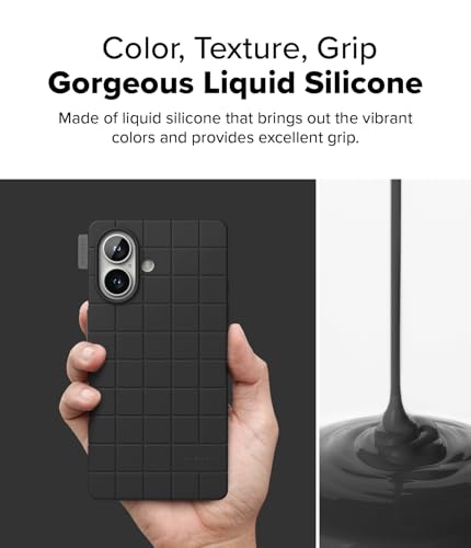 Coque silicone pour iPhone 16 Ringke Bitmap Magnetic Black antichoc - 4