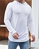 AIYINO Men's Long Sleeve Hoodie Workout Gym Sweatshirt Muscle Fit Fashion Athletic Hoodies Pullover Cotton Hooded T-Shirts L White #3