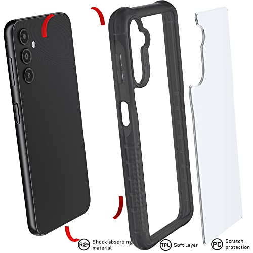 Image of Ghostek COVERT Shockproof Samsung Galaxy A14 Case Premium Thin Protective Phone Cover Slim Lightweight Design Heavy Duty Shock Absorbent Grip Bumper Designed for 2023 Samsung Galaxy A14 (6.6 inch) (Smoke)
