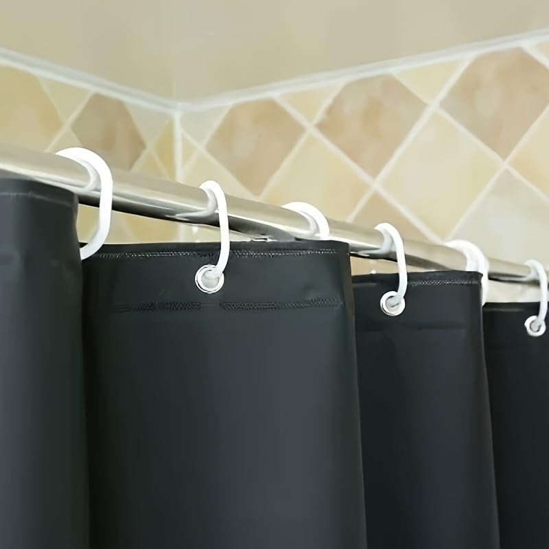 Rideau de douche noir 120x213 cm en polyester imperméable pour baignoire - 5