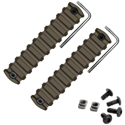 Gotical 11 Slots MLOK Rail Section for M Lok Handguard Eleven Slots Rail Picatinny Rail (2 Pieces 11 Slot in Dark-Earth Color)