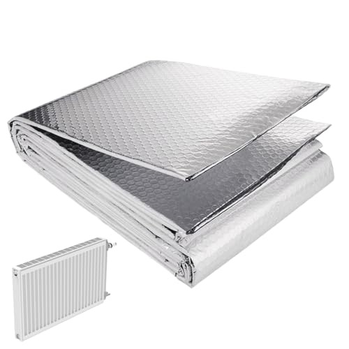 Heat Reflective Foil Insulation, Energy Saving Thermal Barrier, Double-Sided Aluminized Film Roll for , Roof, RV, Door, Attic, Greenhouse, Garage Heat Shield, 60cm x 5meters