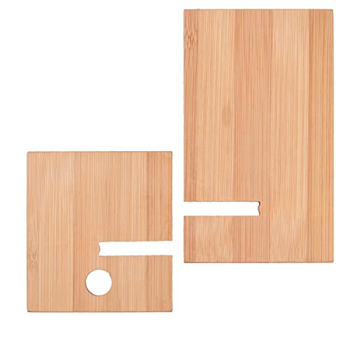 Mobile Stand Japanese Style Cellphone Holder Desktop Organizer Charging Station Compatible With All Smartphones Tablets Natural Bamboo Wood Portable Adjustable Angle (Plain) #TOP2