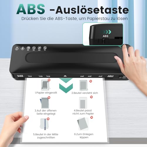 A3 Laminiergerät Laminiermaschine - 5 in 1 Laminiergerät mit Laminierfolien für A3/A4/A5/A6, Heiß und Kalt Laminiergerat Set mit Papierschneider und Eckrunde für den Heimgebrauch Büro Schule Fotos