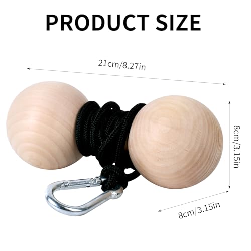 YCHLCHL Wooden Wrist Roller and Forearm Strengthener,Grip Strength Trainer,Arm Blaster Exerciser,Strength Trainer For Fingers and Wrist.(Ball) - Thumbnail 2