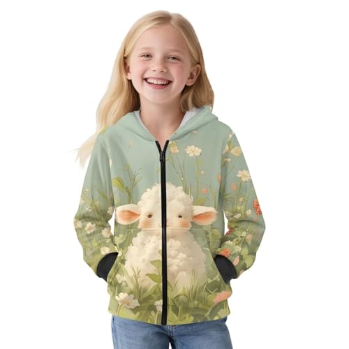 Girls Zip Up Hoodie Kids Fashion Soft Sweatshirt Printed Jacket with Pockets Casual Fall Outfits2