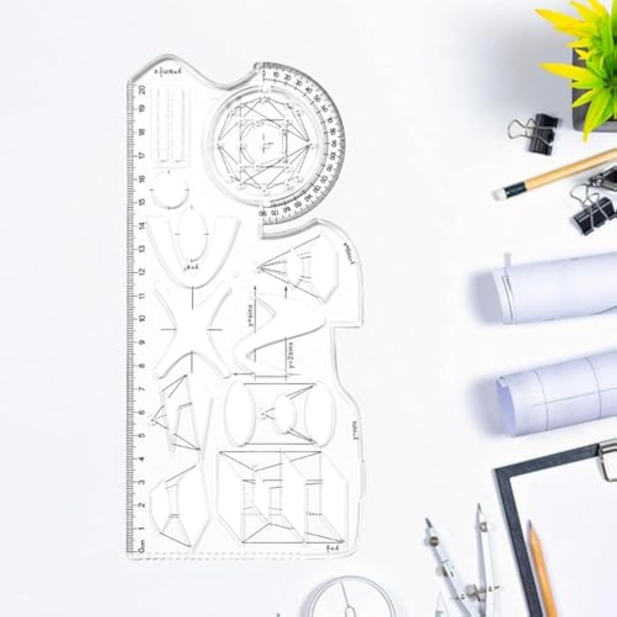 Multifunctional Geometric Ruler Drawing Template for Sewing