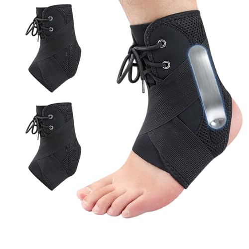lurora2021 Knöchelbandage Sprunggelenk Sprunggelenkbandage Fußbandage Sprunggelenk Verstellbare Knöchelbandage für Plantarfasziitis Achillessehne, Zur Schmerzlinderung Verletzungshilfe, L(2 Stück)