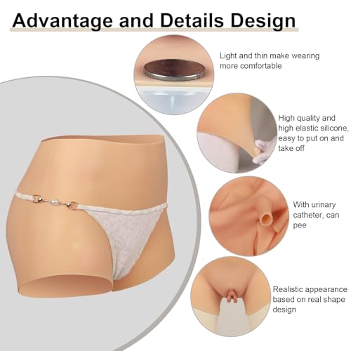 Silicone Fake Vagina Pants Short Butt Lifter Underwear for Crossdresser Cosplay Drag Queen3