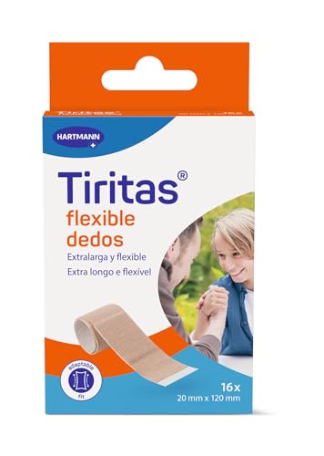 Tiritas Flexible: Apósitos ideales para heridas en los dedos. Flexibles y adaptables; 20x120mm 16 unidades