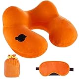 【Set de viaje completo】se incluyen 1 x Almohada de viaje, 1 x Máscara de los ojos y 1 x bolsa de transporte. Tan compacto como para que puedes meterla fácilmente en tu mochila, maletela del viaje , Guantera del coche etc.