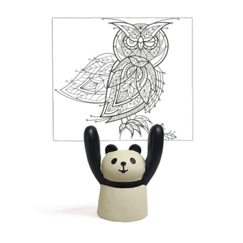 Porte-mémo noir oiseau en métal pour bureau et photos