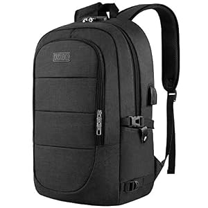 AMBOR Rucksack Herren, 17,3 Zoll Laptop Schulrucksack mit USB-Ladeanschluss