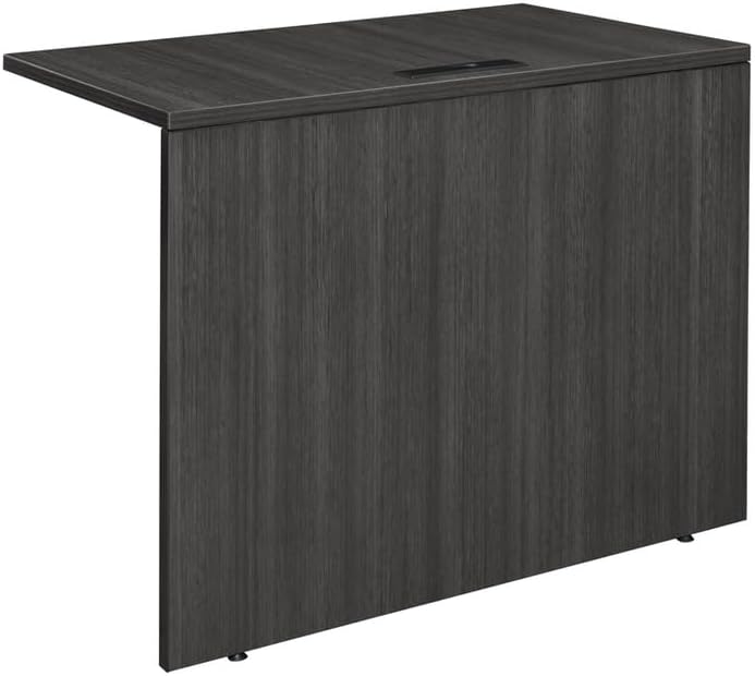 Southwestern Sanctuary 47" Desk Bridge in Ash Grey Connects Front Desk and Rear Credenza with Adjustable Leveling and Wire Management Features