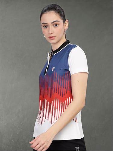 Image of STELLERS Women's Half Sleeve Active Wear Polo T-Shirt| Feather Touch Feel | Regular Fit | Odour Resistant | Anti-Static | Wrinkle Free | Quick Dry | Stretchable | Lightweight | Sweat-Proof
