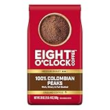 Eight O'Clock Coffee 100% Colombian Peaks Ground Coffee, Medium Roast, 20 Ounce (Pack of 1) - Rich, Winey & Full Bodied
