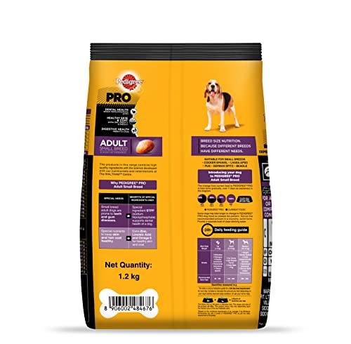 Image of Pedigree PRO Expert Nutrition Adult Small Breed Dogs (9 Months Onwards) Dry Dog Food, Chicken, 1.2kg Pack & All Life Stages Biscrok Dry Dog Biscuits (Above 4 Months), Chicken Flavor, 900g Pack