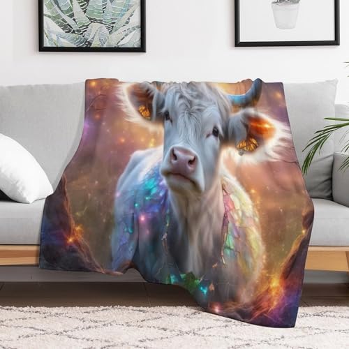 Manta de sofá para el frío colcha de vaca mullida lavable que no suelta pelo 3