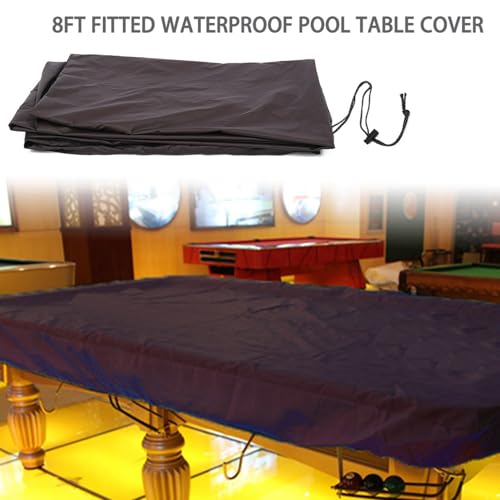 Funda de mesa de billar de 8 pies duradera con lona impermeable rectangular, negro 3