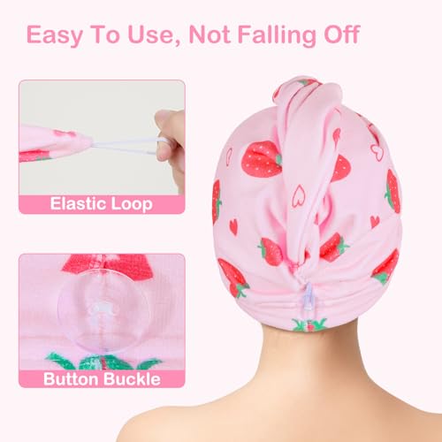 Image of FIOBEE Microfiber Hair Towel Wrap for Kid Girls Rapid Drying Hair Turbans