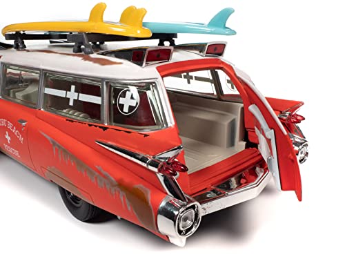 Auto World 1959 Cadillac Eldorado Ambulance Surf Shark 1:18 miniatura 5