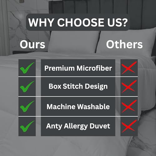 DN Collection Single Size Duvet 1.5 Tog | Cool Summer Duvet for Hot Nights | Microfibre Box Stitch Duvets Ideal for Hot Sleepers | Hypoallergenic, Breathable & Machine Washable Quilt (135x200cm)