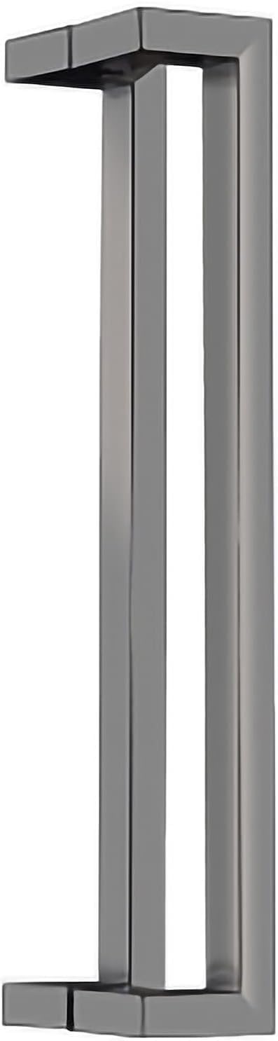 DFGHNBVC Stainless Steel Heavy Duty Modern Square Rectangular Barn Door Handle Push Pull For Commercial Entrance Office Shop Fron,Black Titanium-16.7In (42.5Cm)