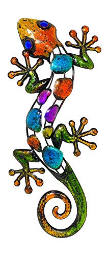 Lizard Decor Colorful Metal Home Garden Yard Wall Art Sculptures Indoor Outdoor 18" X 8" #TOP21