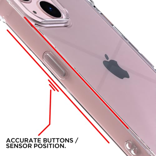 Image of Pikkme Back Cover for iPhone 13 Mini PC + TPU Clear Transparent Raised Edges Shockproof Protective Phone Bumper Case(Transparent)