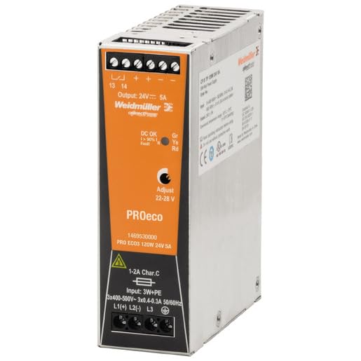 Weidmüller 1469530000 alimentation rail din 24v 5a triphasé pro eco3 120w - 3