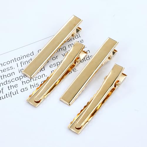 Pack de 50 Pinzas de Pelo Metálicas Doradas Tipo Duckbill para Manualidades y Peinados miniatura 6
