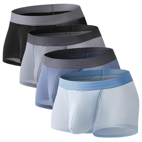 Ouruikia Men's Underwear Boxer Briefs Breathable Quick Dry Boxer Briefs Bulge Enhancing Pouch Underwear