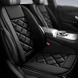 Chezope Car Seat Cushion with Back Support Pillow, Car Seat Cushion for Long Driving, Breathable Car Seat Protector, 1.2'' Thick Memory Foam Design for Pain Relief, Seat Pad for Car SUV Truck (Black)